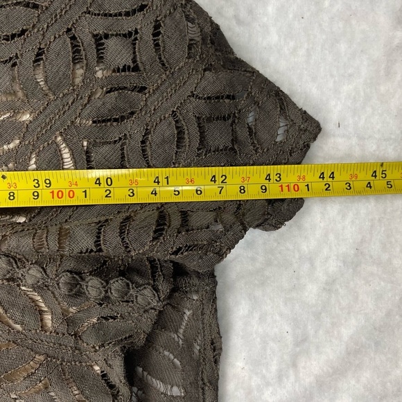 Nic + Zoe Dress Womens Small‎ Grey Taupe Crochet Lace Overlay Slip Asymmetrical - Picture 10 of 13